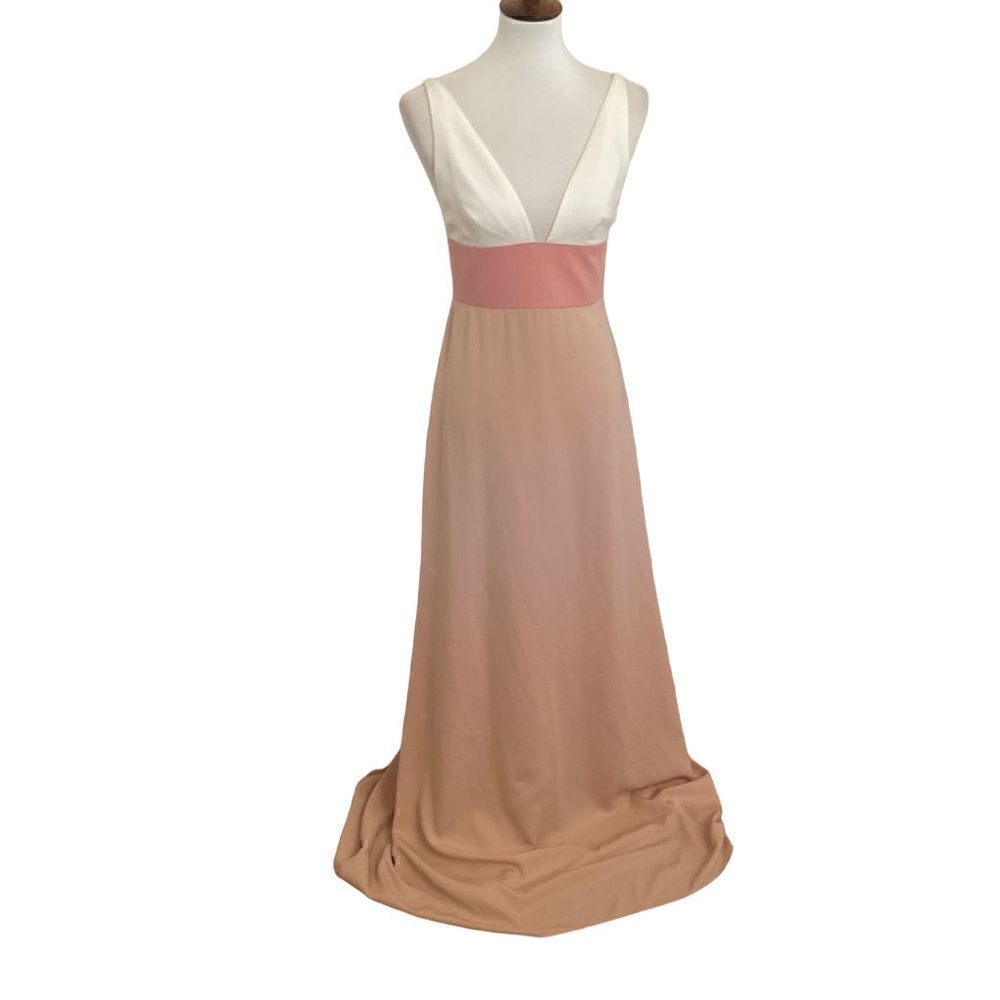 NEW Jill Jill Stuart Tricolor V-neck Colorblock Gown Dress Size 2